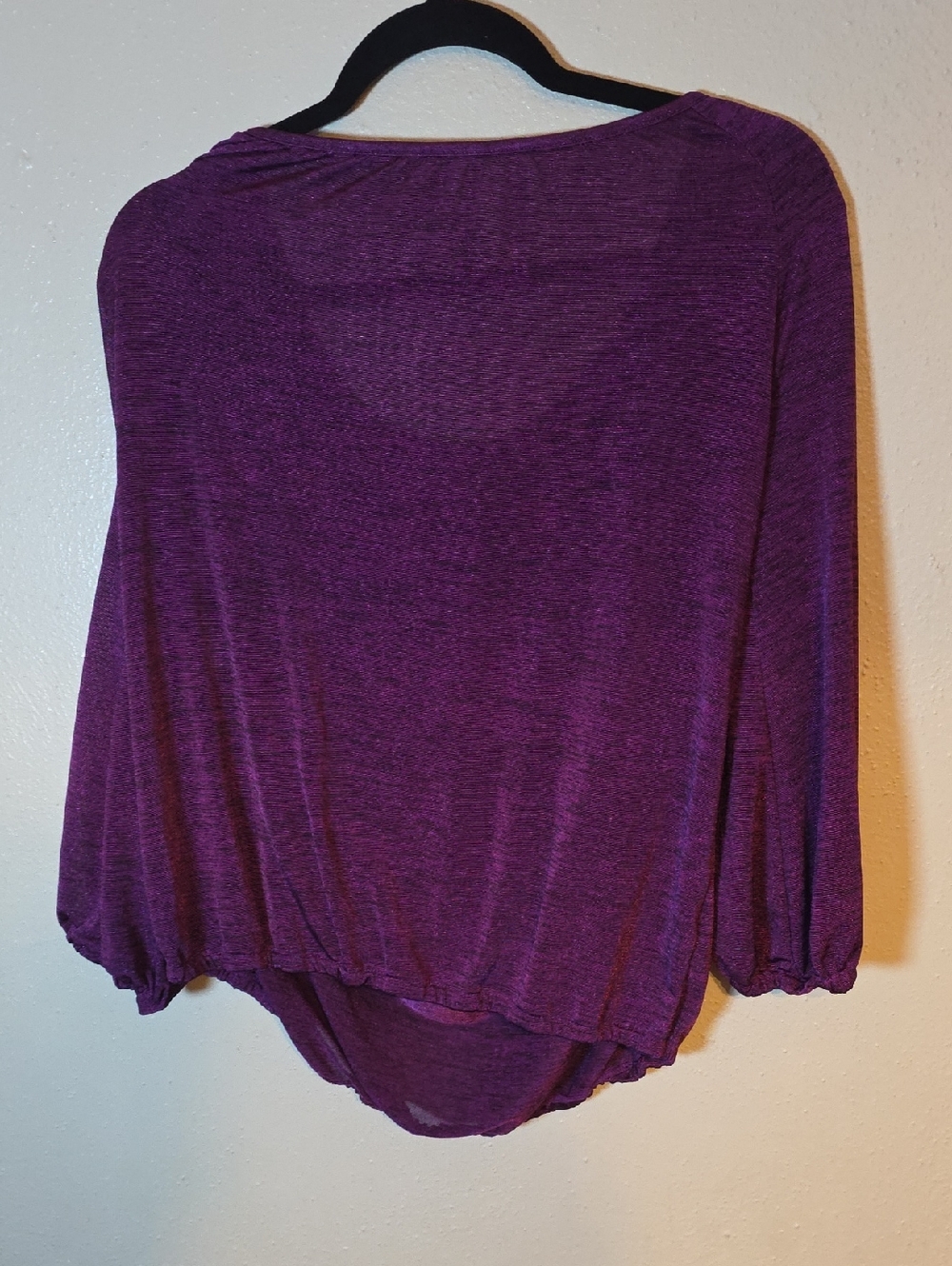 Covington Purple Knit Top with Subtle Sheen